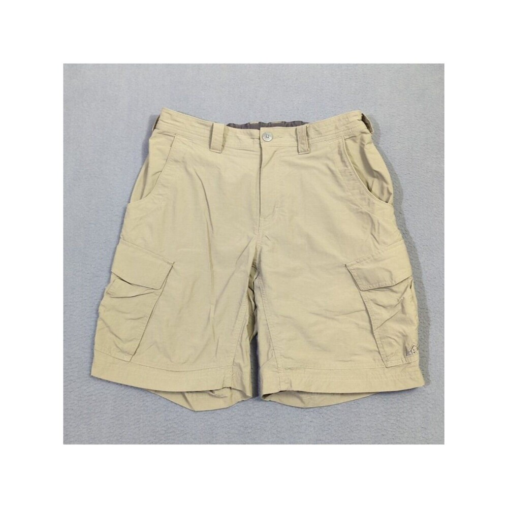 REI Co-Op Cargo Shorts Men's M Tan Nylon Hiking Outdoors Camping 861791